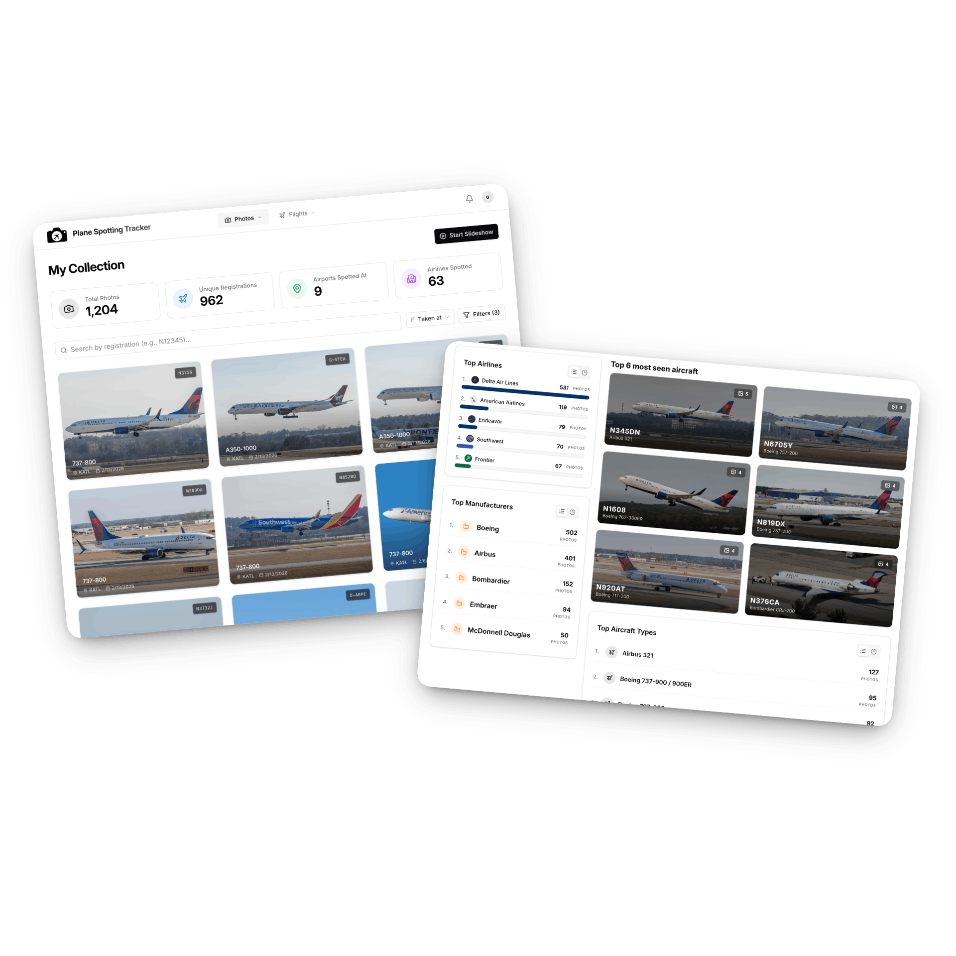 My Collection gallery with search and filters